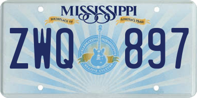 MS license plate ZWQ897