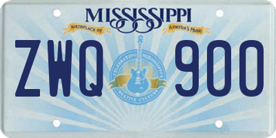 MS license plate ZWQ900