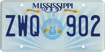 MS license plate ZWQ902
