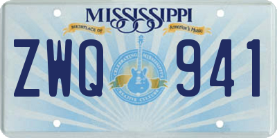 MS license plate ZWQ941