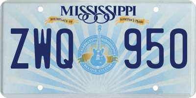 MS license plate ZWQ950