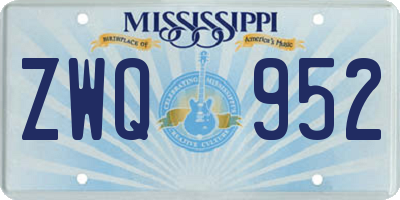MS license plate ZWQ952