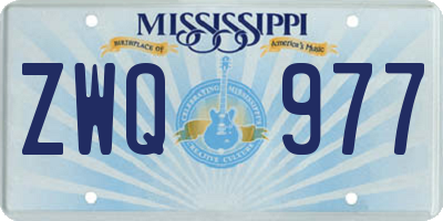 MS license plate ZWQ977