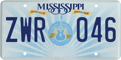 MS license plate ZWR046