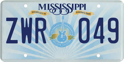 MS license plate ZWR049