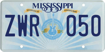 MS license plate ZWR050