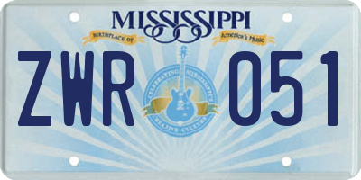 MS license plate ZWR051