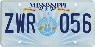 MS license plate ZWR056