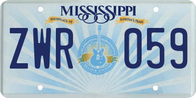 MS license plate ZWR059