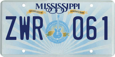 MS license plate ZWR061