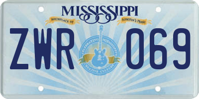 MS license plate ZWR069