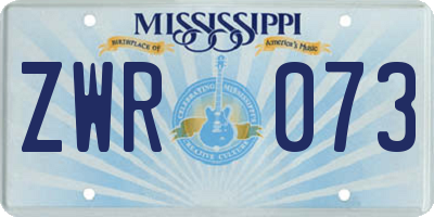 MS license plate ZWR073