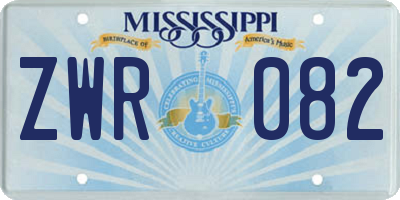 MS license plate ZWR082