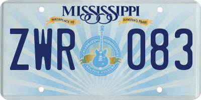 MS license plate ZWR083