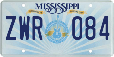 MS license plate ZWR084