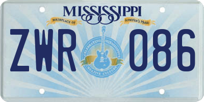MS license plate ZWR086