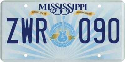 MS license plate ZWR090