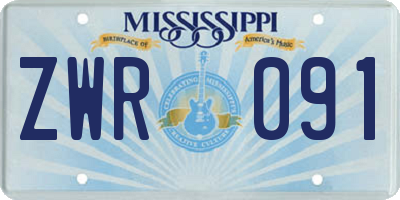 MS license plate ZWR091