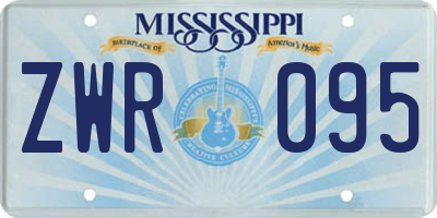 MS license plate ZWR095