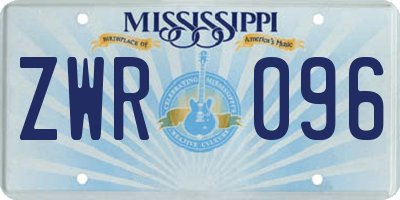 MS license plate ZWR096