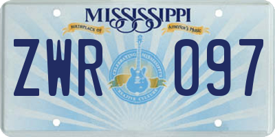 MS license plate ZWR097