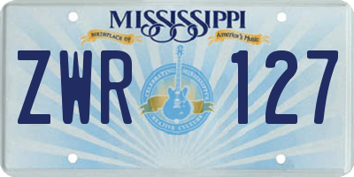 MS license plate ZWR127
