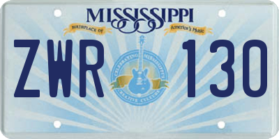 MS license plate ZWR130
