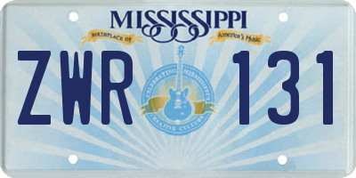 MS license plate ZWR131