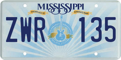MS license plate ZWR135