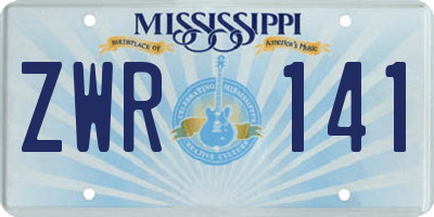 MS license plate ZWR141