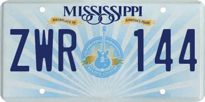 MS license plate ZWR144
