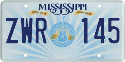 MS license plate ZWR145