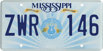 MS license plate ZWR146