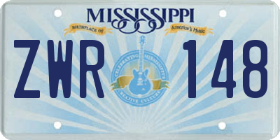 MS license plate ZWR148