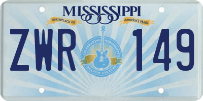MS license plate ZWR149