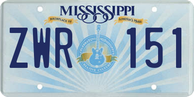 MS license plate ZWR151
