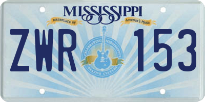 MS license plate ZWR153