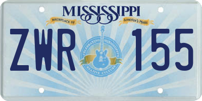 MS license plate ZWR155