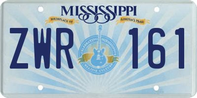 MS license plate ZWR161