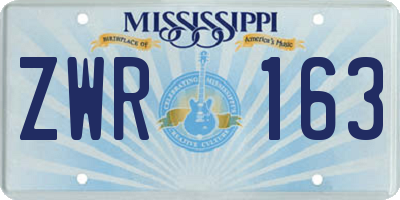 MS license plate ZWR163