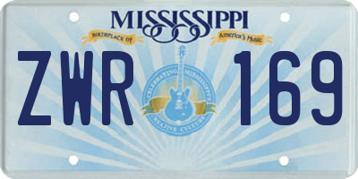 MS license plate ZWR169