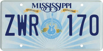 MS license plate ZWR170