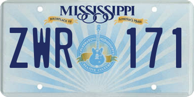 MS license plate ZWR171