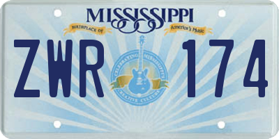 MS license plate ZWR174