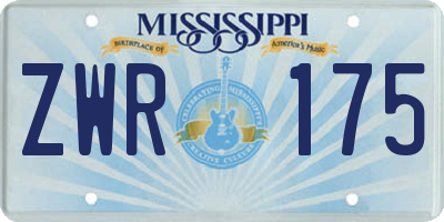 MS license plate ZWR175