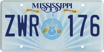 MS license plate ZWR176