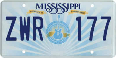 MS license plate ZWR177