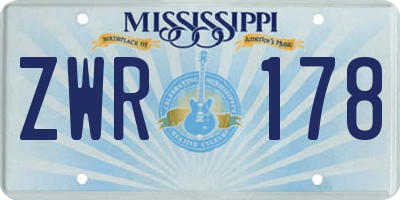 MS license plate ZWR178