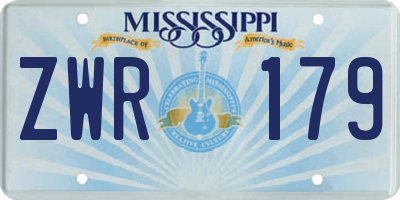 MS license plate ZWR179