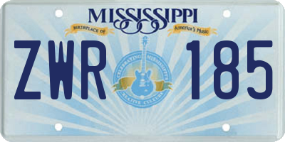 MS license plate ZWR185